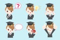 Cute cartoon graduate