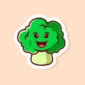 cute cartoon of green broccoli character