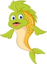 Cute cartoon green fish