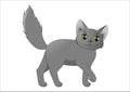 Cute cartoon grey cat