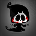 Cute cartoon grim reaper cartoon clipart. Royalty Free Stock Photo