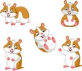 Cute cartoon hamsters collection set Royalty Free Stock Photo