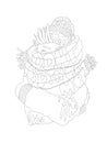 Cute cartoon hand draw outline illustration about frozen girl in autumn and winter time and words dont bother me on her Royalty Free Stock Photo