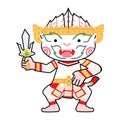 Cute cartoon Hanuman Thai character