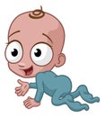 Cute Cartoon Happy Baby Crawling