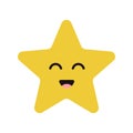 Cute cartoon happy star character with smile