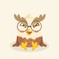 Cute cartoon hawk illustration. Royalty Free Stock Photo