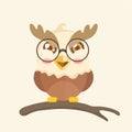 Cute cartoon hawk illustration. Royalty Free Stock Photo