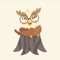 Cute cartoon hawk illustration. Royalty Free Stock Photo