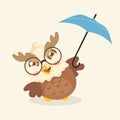 Cute cartoon hawk illustration. Royalty Free Stock Photo