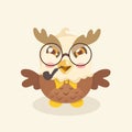 Cute cartoon hawk illustration. Royalty Free Stock Photo