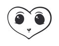 Cute Cartoon heart with eyes. Valentine\'s Day symbol. Vector illustration Royalty Free Stock Photo