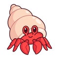 Cute cartoon hermit crab drawing Royalty Free Stock Photo