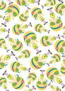 Cute Cartoon Hippie Pattern Royalty Free Stock Photo