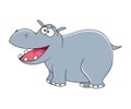 Cute cartoon hippopotamus isolated on white background. African Royalty Free Stock Photo