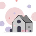 cute cartoon house, vector illustration. Small house, colorful house, flat houses illustration. Royalty Free Stock Photo