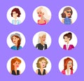 Cute cartoon human avatars set Royalty Free Stock Photo