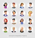 Cute cartoon human avatars set Royalty Free Stock Photo