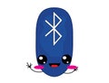 Cute cartoon illustration of bluetooth symbol