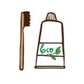 Cute cartoon illustration of eco-friendly bamboo toothbrushes for instagram advertising. ÃÅ¾ÃÂÃÂ½ÃÂ¾ÃÂ²ÃÂ½Ãâ¹ÃÂµ RGB