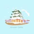 Cute cartoon japan hirosaki castle