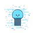 Cute cartoon jellyfish character