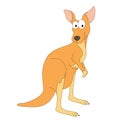 Cute cartoon kangaroo. Vector illustration Royalty Free Stock Photo