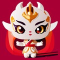 Cute cartoon kawaii chinese demon. Vector illustration. generative AI