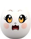 Cute Cartoon Kawaii egg icon, Kawaii egg clipart.