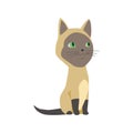 Cute cartoon kittie or cat with colored fur vector illustrations.