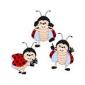 Cute cartoon lady bug character illustration design Royalty Free Stock Photo