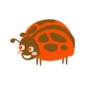 Cute cartoon ladybug, colorful character vector Illustration