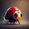 Cute Cartoon Lasy Bug Character Royalty Free Stock Photo