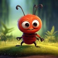 Cute Cartoon Lasy Bug Character Royalty Free Stock Photo