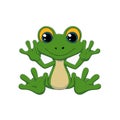 Cute cartoon leaping frog. Vector clip art illustration