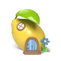 Cute cartoon lemon house.