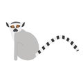 Cute cartoon lemur vector illustration