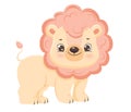 Cute cartoon lion baby. Children illustration.Isolated on white background Royalty Free Stock Photo