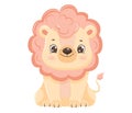 Cute cartoon lion baby. Children illustration.Isolated on white background Royalty Free Stock Photo