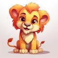 Cute cartoon lion character