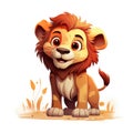 Cute cartoon lion character