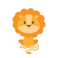 Cute cartoon lion vector illustration isolated on white background. Royalty Free Stock Photo