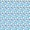 Cute cartoon little blue birds on a white background. Vector seamless pattern. Royalty Free Stock Photo