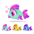 Cute cartoon little fish. Royalty Free Stock Photo