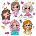 Cute Cartoon Little Princesses