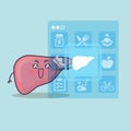 Cute cartoon liver touch icon