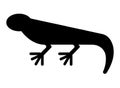 Cute cartoon lizard posing silhouette isolated on white Royalty Free Stock Photo