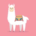 Cute cartoon Llama character design, vector illustration Royalty Free Stock Photo