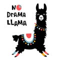 Cute cartoon llama design. Vector. Royalty Free Stock Photo