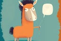 Cute cartoon llama illustration design with the inspirational llama saying No prob